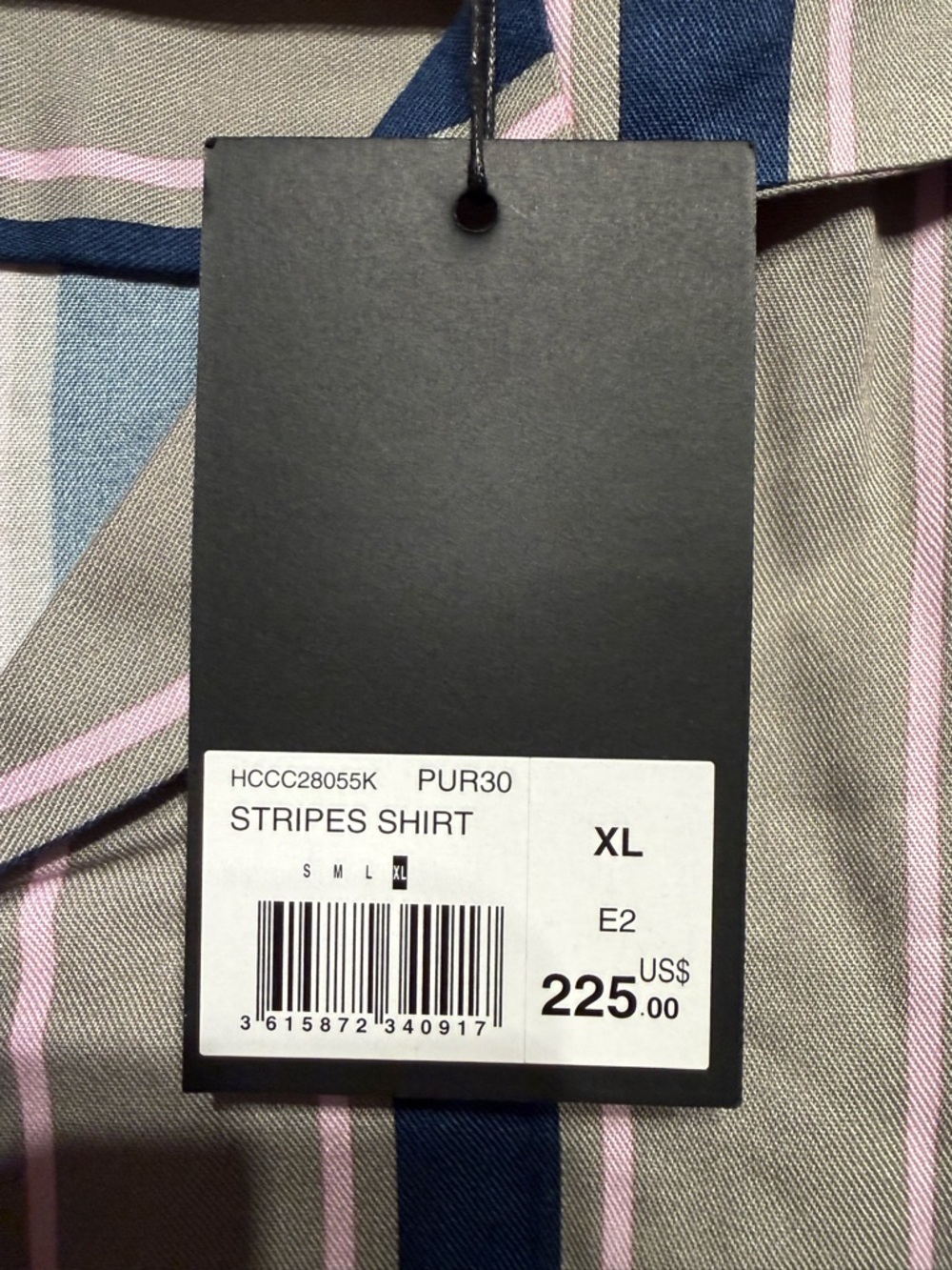 The Kooples Vertical Stripe Short-Sleeve Shirt in Navy & Olive $225 nice fabric - Picture 7 of 8